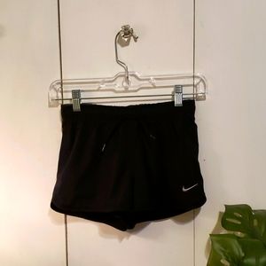 Women's Nike DriFit running shorts, with inner shorts liner, black, size S.